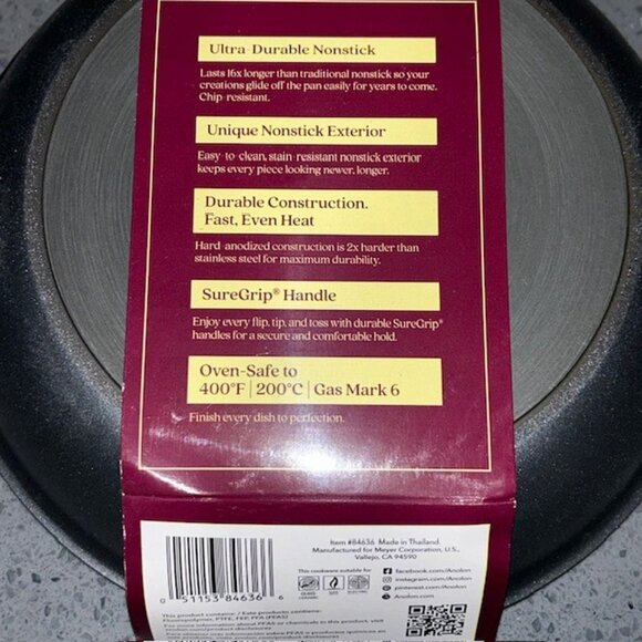 BRAND NEW Anolon Advanced 8.5” Non Stick Fry Pan Life Warranty Model 84636 - Picture 4 of 4